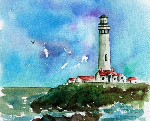Осиновецкий Маяк в акварели