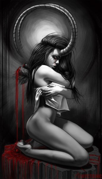 Демон рисунок карандашом