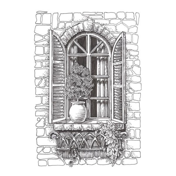 Окно в карандашном стиле