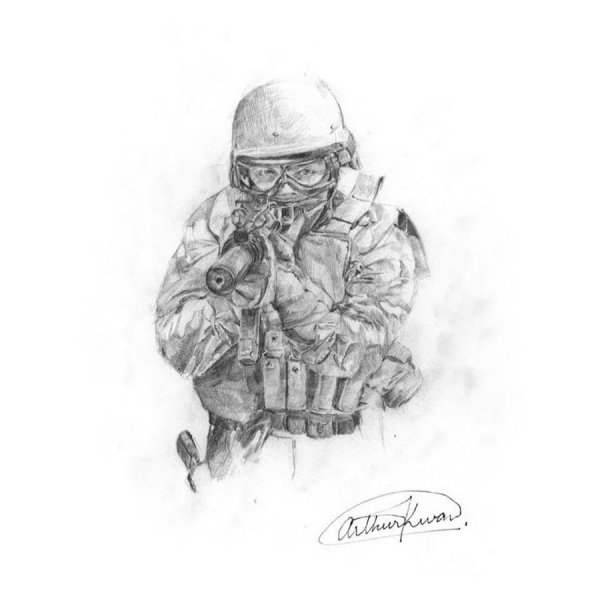 Спецназ рисунок карандашом