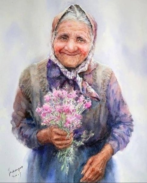 Старушка рисунок