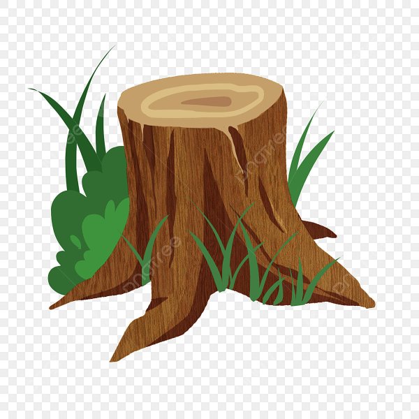 Пень на белом фоне