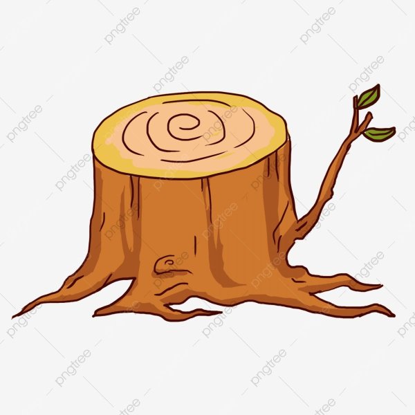 Пенечки разной высоты на прозрачном фоне