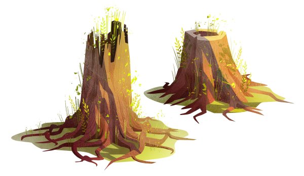 Пень карандашом