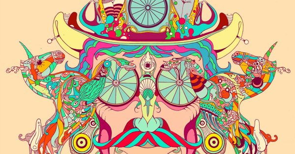 Абстракция в психоделический стиль в графическом дизайне