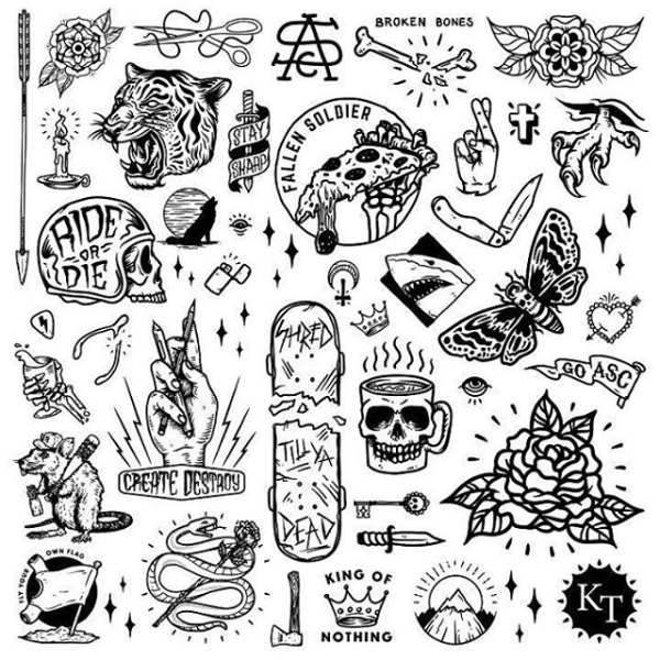 Маленькие тату в стиле андеграунд