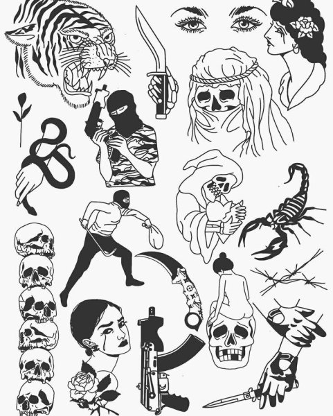 Эскизы тату маленькие