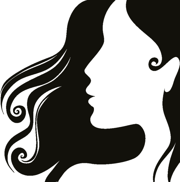 Силуэт девушки с цветами