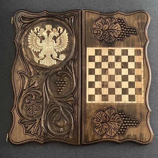 Нарды "герб России" гравировка