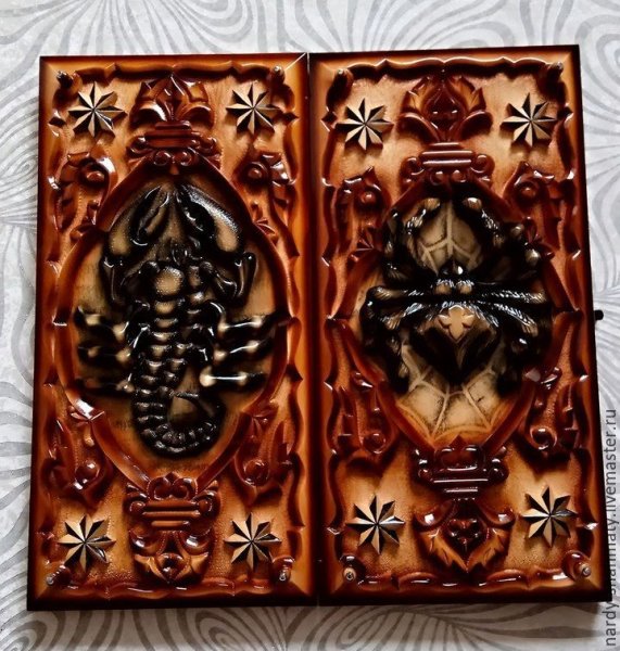 Резные нарды ручной ангел и демон