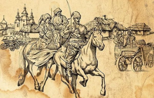 Запорожские казаки гравюра