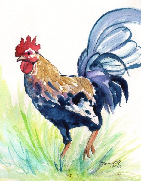 Композиция с петухом