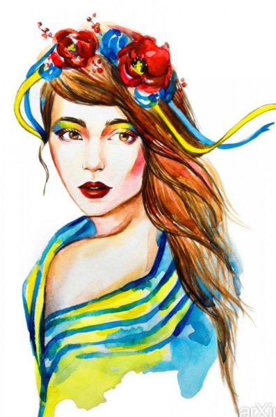 Украинская девушка рисунок