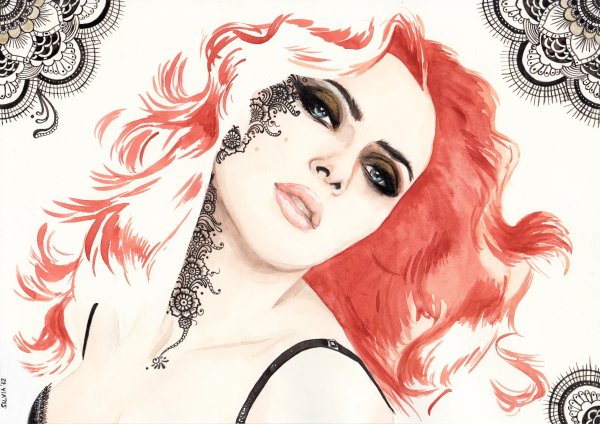 Красивая женщина рисунок