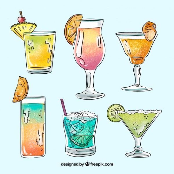 Идеи для рисования коктейлей