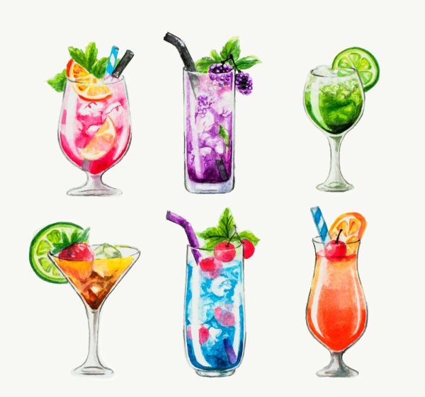 Коктейль рисунок