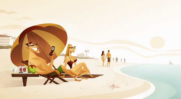 Пляж рисунок