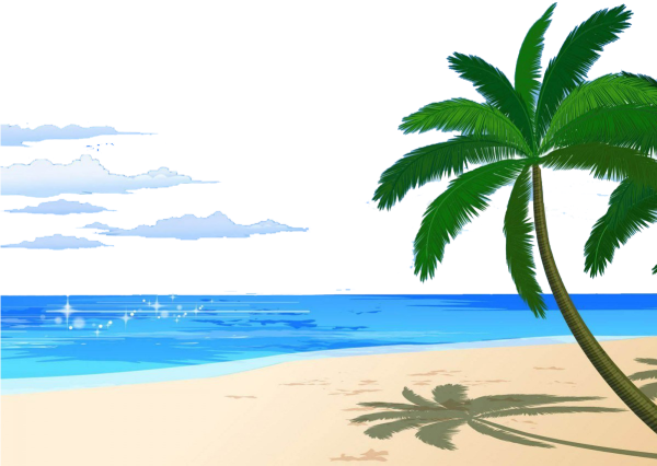 Рисунок пляжа и моря