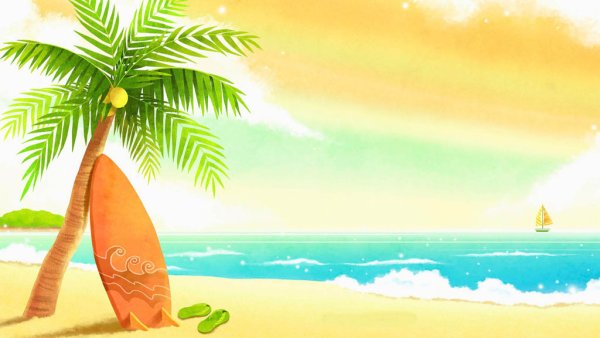 Пейзаж с пальмами