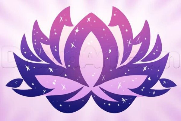 Сине фиолетовый Лотос эскиз