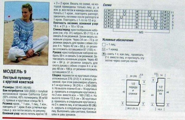 Меланжевая пряжа узоры спицами схемы вязания