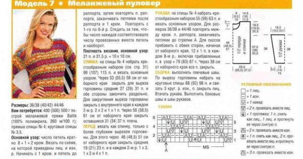 Меланжевая пряжа узоры спицами схемы вязания