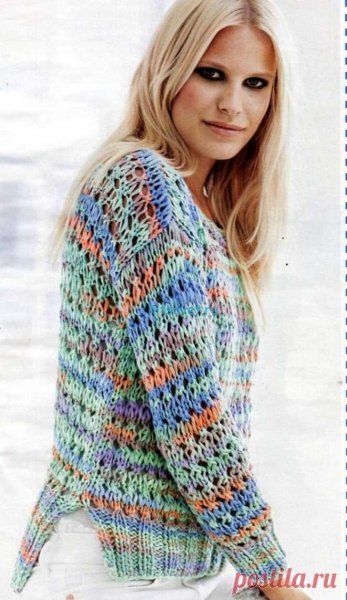 Вязание спицами из меланжевой пряжи описанием и схемами