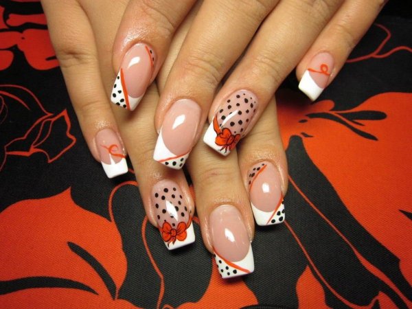 Ногти френч с рисунком