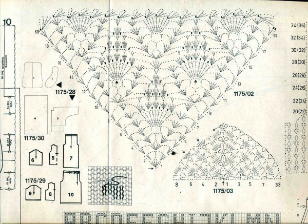 Схема вязания бактуса крючком ракушки