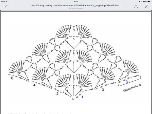 Вяжем шаль крючком схемы