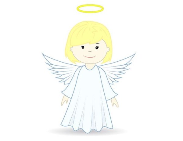 Рисунок ангела с крыльями для детей