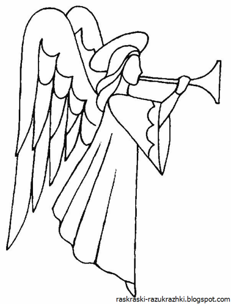 Ангел раскраска для детей