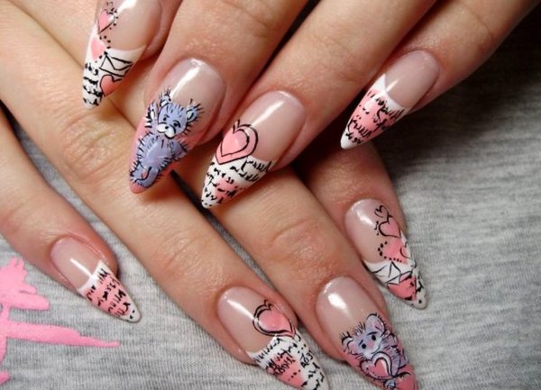 Узоры на нарощенных ногтях