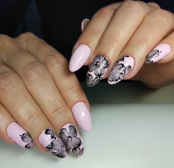 Узоры на нарощенных ногтях