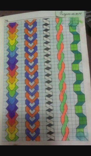 Узоры по клеточкам в тетради
