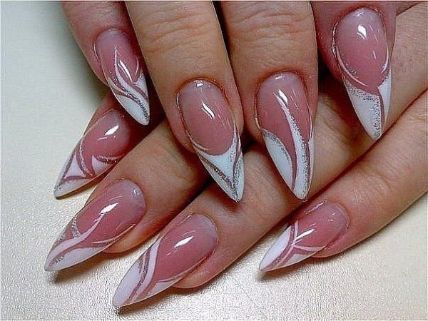 Узоры на ногтях острых