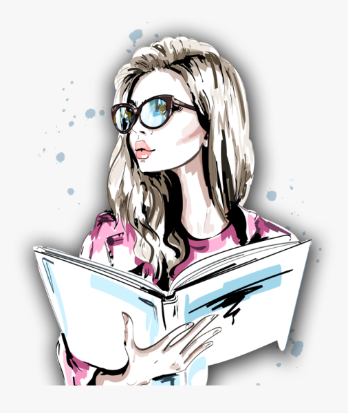 Девушка с книгой иллюстрация