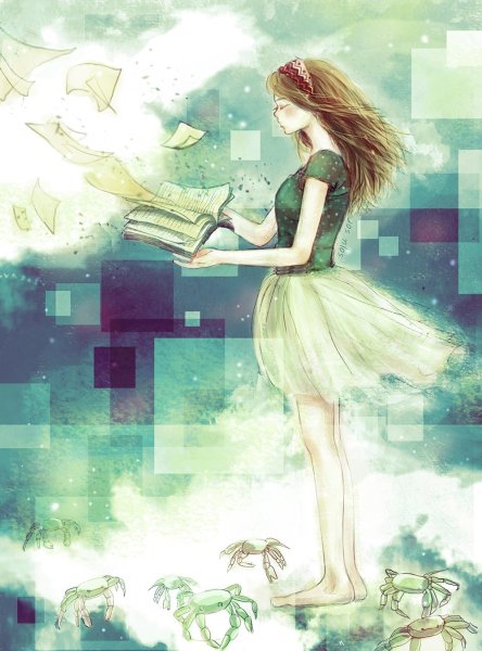 Нарисовать девушку с книжкой