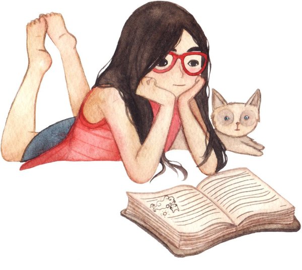 Девушка с книгой арт