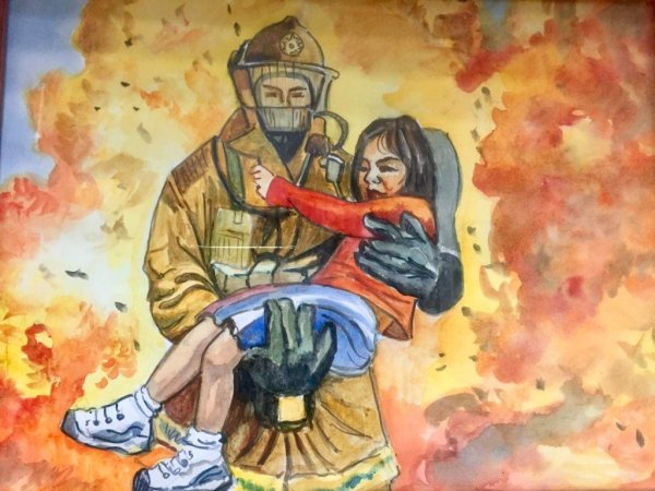 Рисунок на пожарную тему