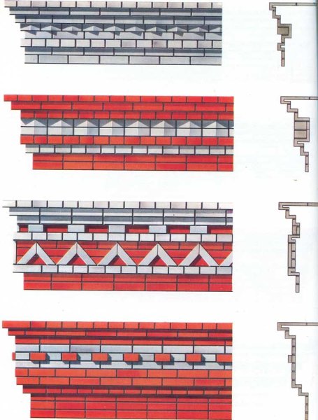 Кирпичный карниз для стены 380мм