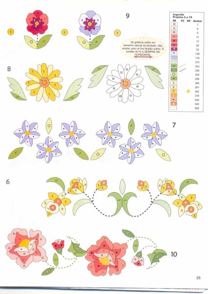Вышивка гладью схемы