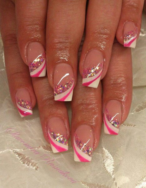 Маникюр френч наискосок