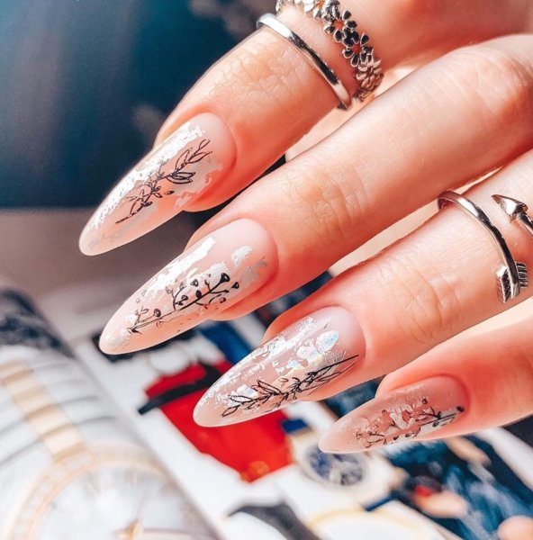 Голубой френч с рисунком