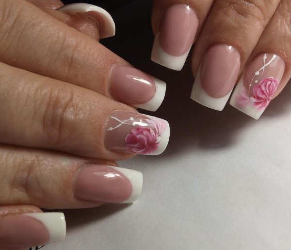 Ногти френч с рисунком красивым