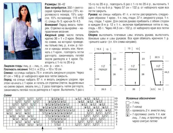 Вязаный пиджак женский спицами схемы и описание