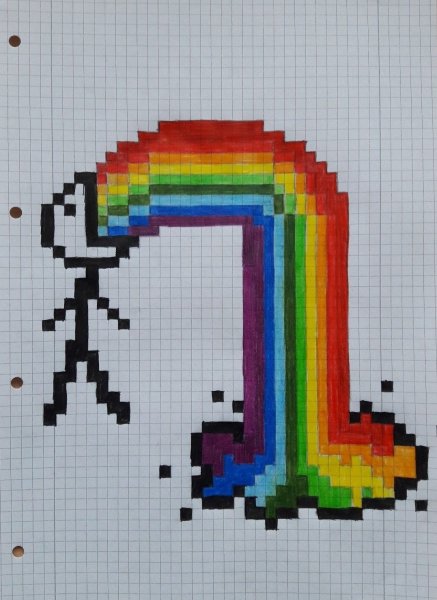 Рисование по клеточкам радужные