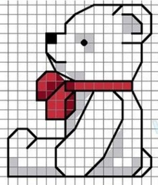 Рисунки по клеточкам фломастерами маленькие