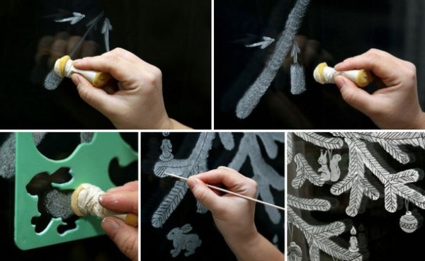 Рисование зубной пастой на окнах