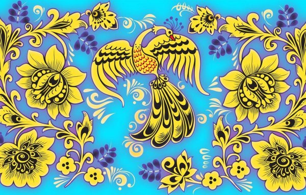 Жар птица Хохлома вектор